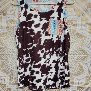 Cow print tank